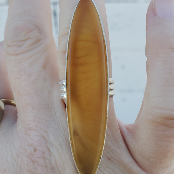 New Huge Chalcedony 925 Silver Ring. - Picture 5 of 12